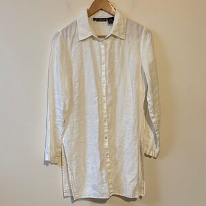 Willi Smith White Linen Button Down Shirt
